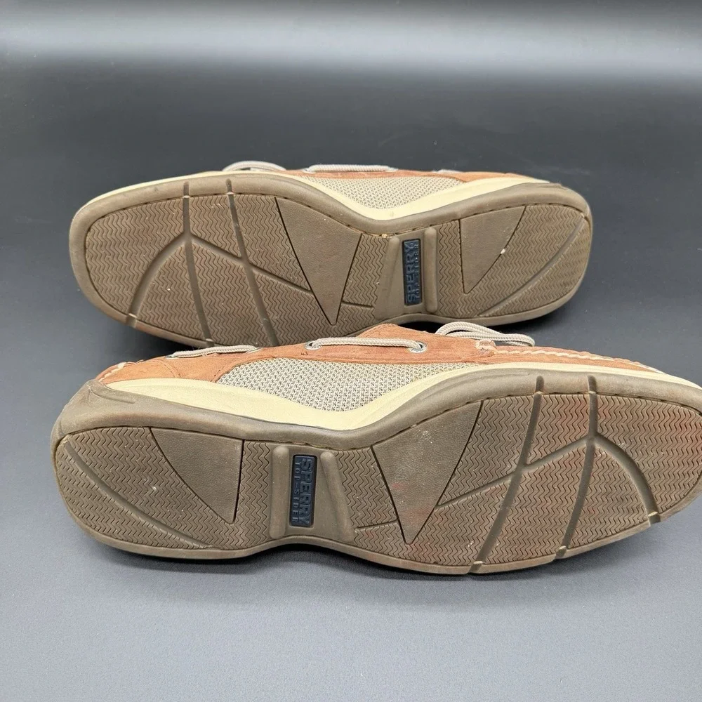 Sperry Top Spider Dark Tan Billfish 2 Eye Boat Shoes 0276308 Men's Size 13